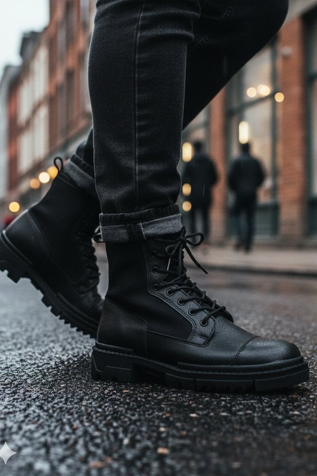 Black Winter Boots New Season Quality Lace-Up Comfortable