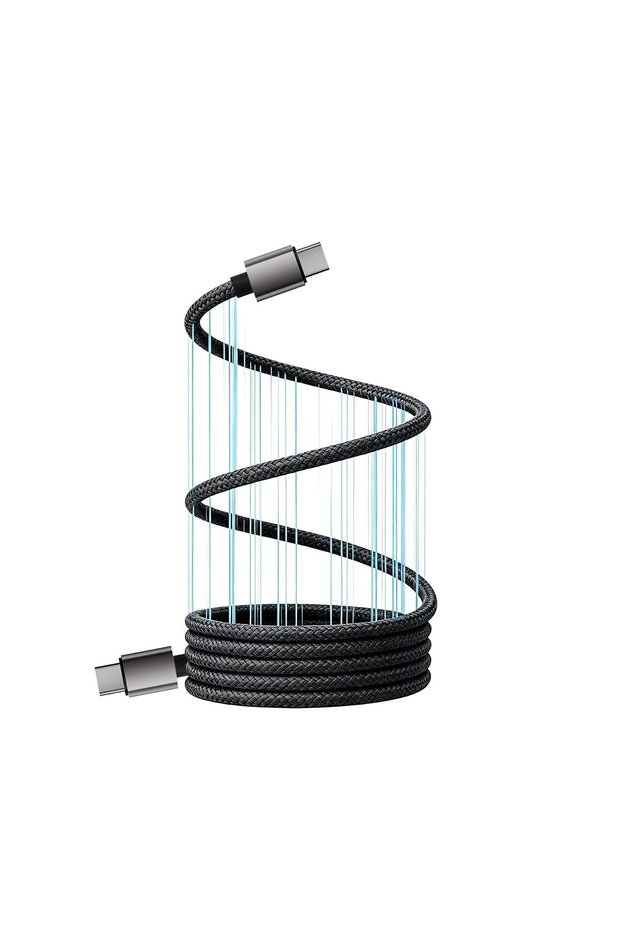 240W Magnetic Charging Cable, Self Organized Fast Charging Type-C Data Cable, Absorption Coiled Phon