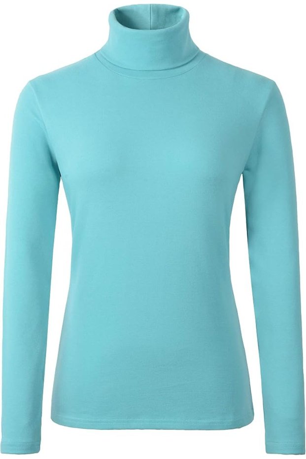 Women's Soft Cotton Turtleneck Top Basic Pullover Sweater