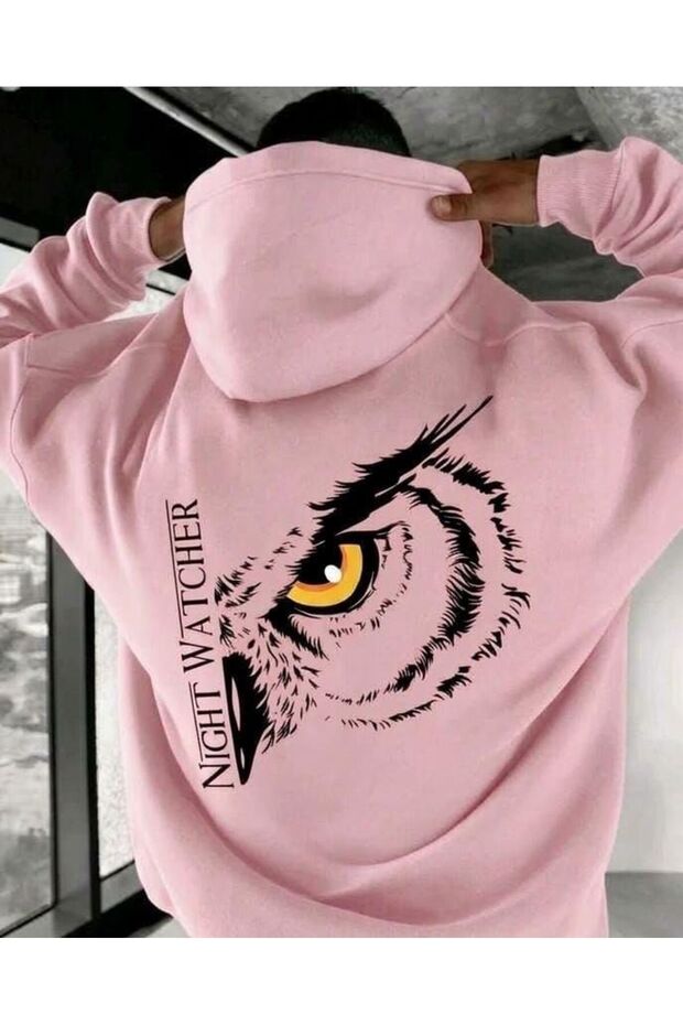Men's 3 Thread Raster Printed Hooded Sweatshirt