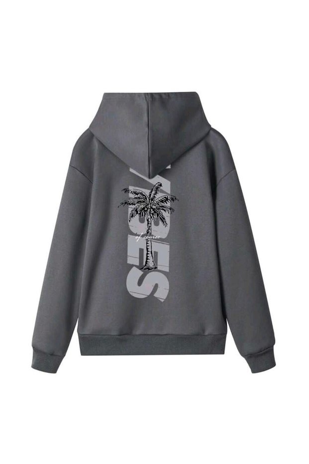 Mooda Unisex Printed Oversized 3-Thread Hooded Sweatshirt