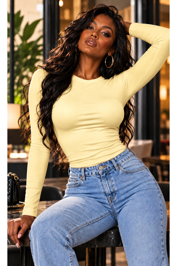 Women's Crew Neck 100% Cotton Lycra Bodysuit