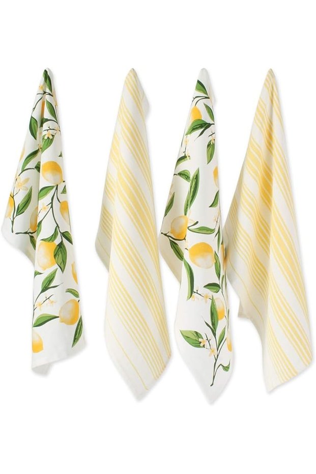 Lemon Bliss Kitchen Collection, Dishtowel Set, 4 Count