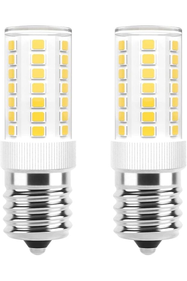 عبوة من قطعتين: مصباح LED E17 قابل للتعتيم 5 واط ضوء نهاري 6000 كلفن، بقاعدة لولبية صغيرة للثلاجة والميكروويف