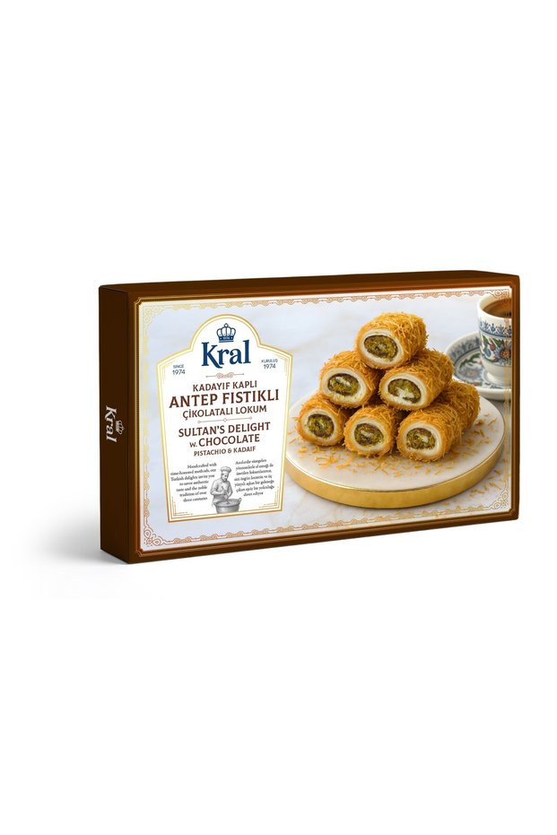 Chocolate Sultan Delight Covered with Kadayif and Filled with Pistachios 454 Gr