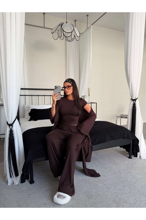 Long Cardigan Comfortable Three-Piece Set