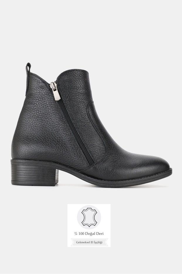 Women's Black Genuine Natural Leather Boots & Booties, Size 36-41