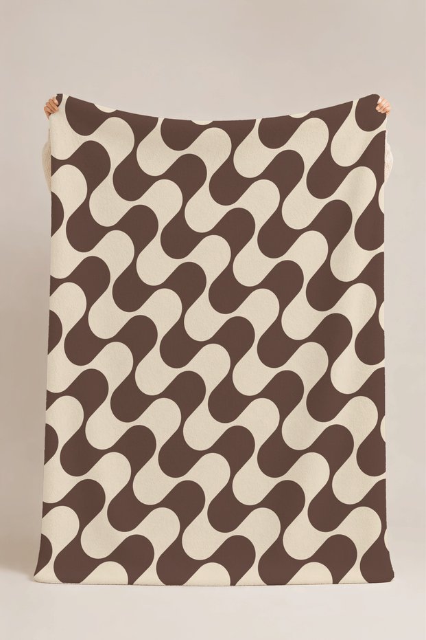 Groovy Waves Geometric Pattern Multi-Purpose Fleece Blanket & Coverlet