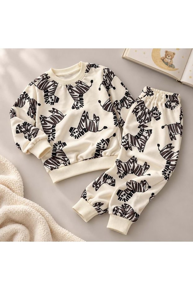 Boy's Zebra Pattern 2 Thread Home Wear - Pajama Set