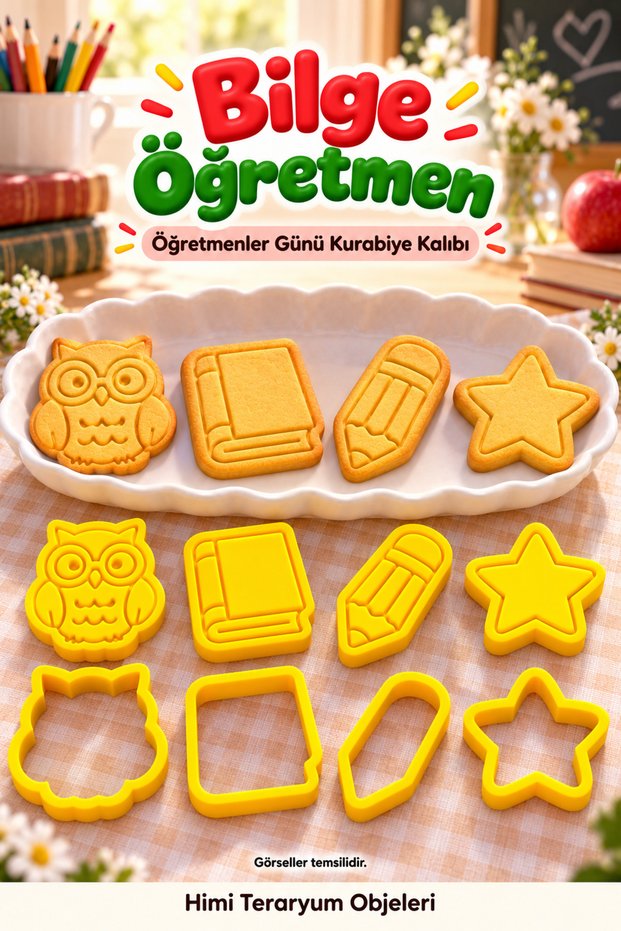 Wise Teacher Teacher's Day Cookie Mold – Owl Book Pen Star, Stamp and Cutter Set
