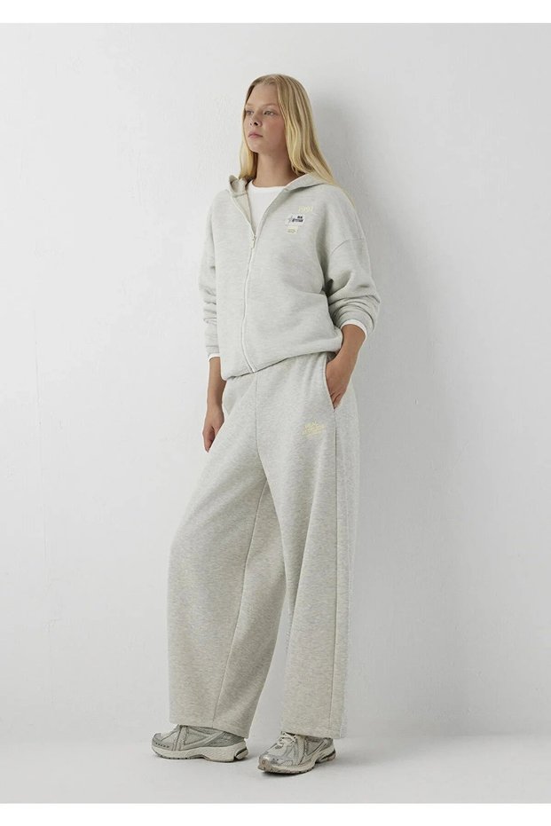 Modellated Knitted Pants Light Grey Melange 1022756-88467