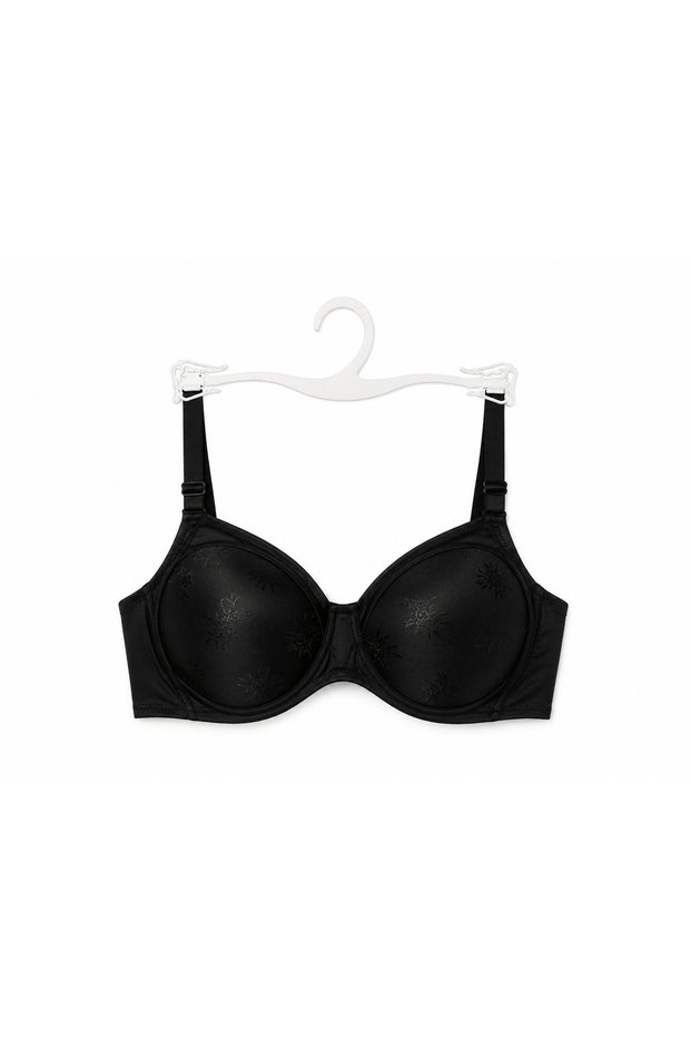 Lace Unpadded Gathering Bra - 303 - Black