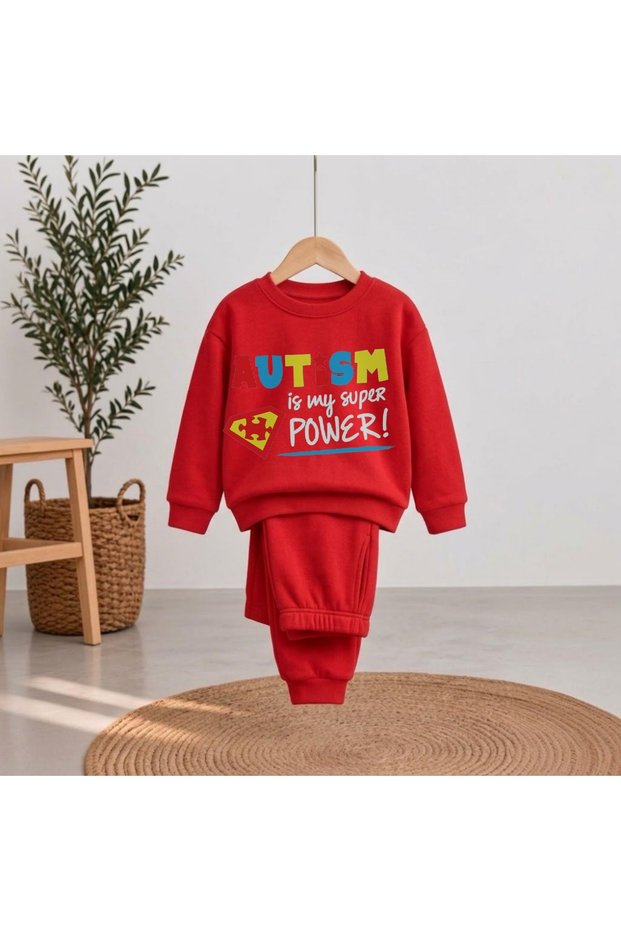 Takım Sweatshirt Is My Super V1Printed Girls' Boys' Crew Neck Sweatshirt