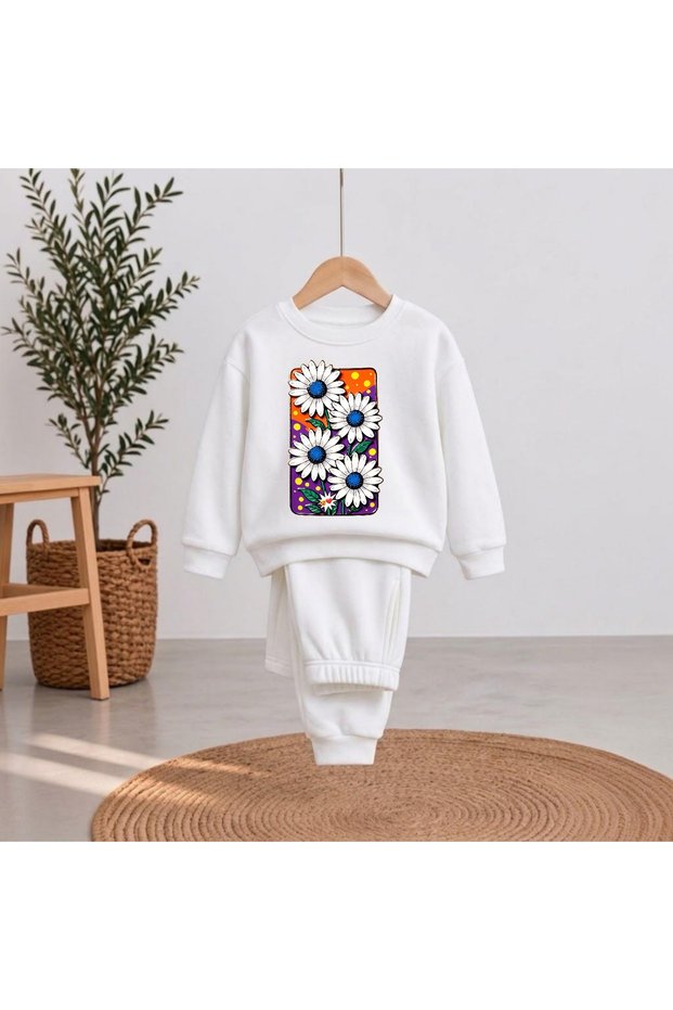 Team Sweatshirt Daisy New Season 2026 Printed Girls' and Boys' Crew Neck