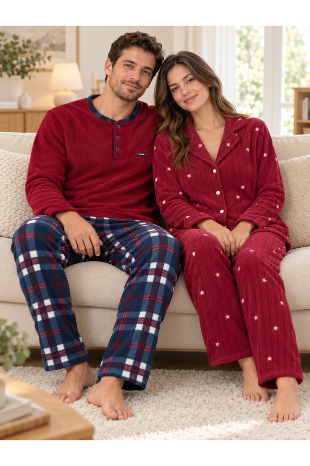 Daily Comfortable Couple Long Sleeve Pajama Set (Set of 2)