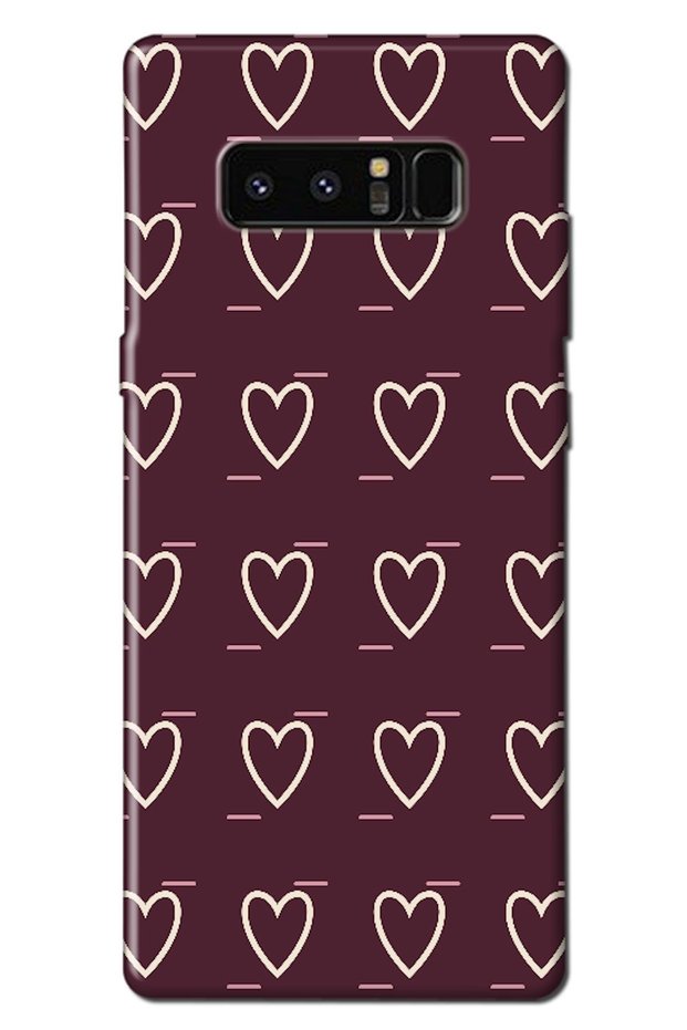 Samsung Galaxy Note 8 Line Heart Burgundy (Burgundy)