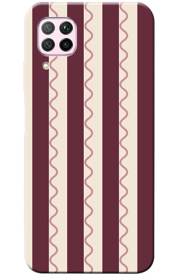 Huawei P40 Lite Wave Stripe Burgundy (Burgundy)