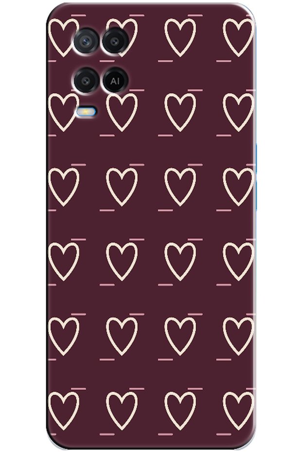 Oppo A54 Line Heart Burgundy (Burgundy)