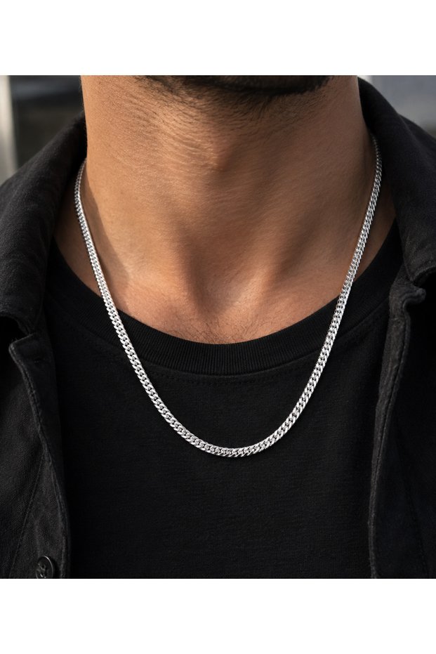 Steel Silver Color Men's Necklace