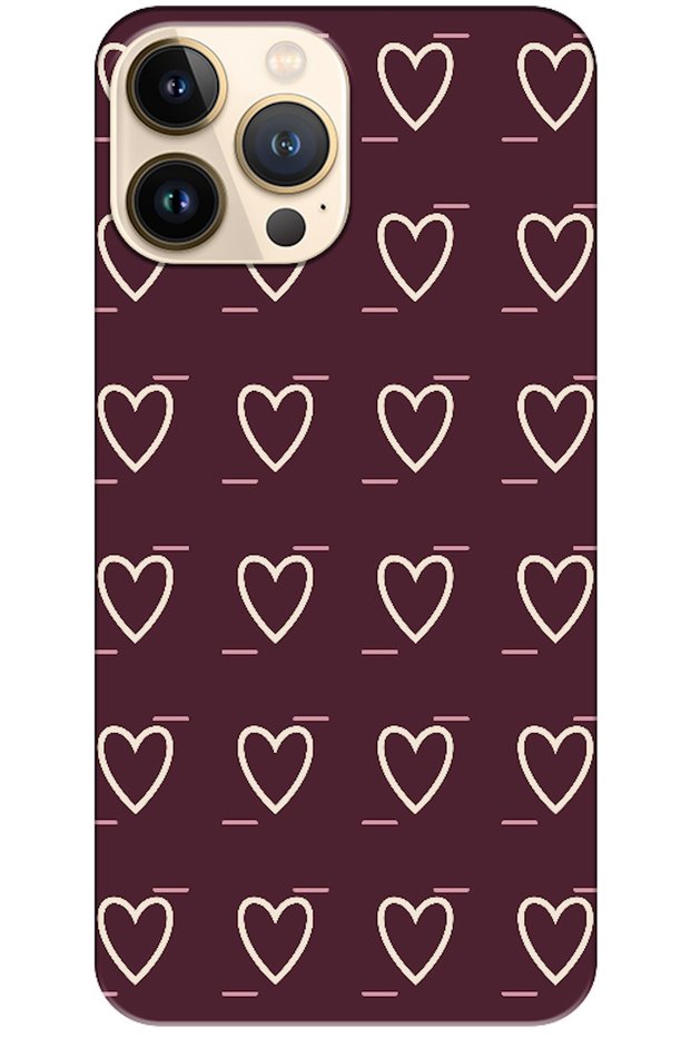 iPhone 13 Pro Max Line Heart Burgundy (Burgundy)