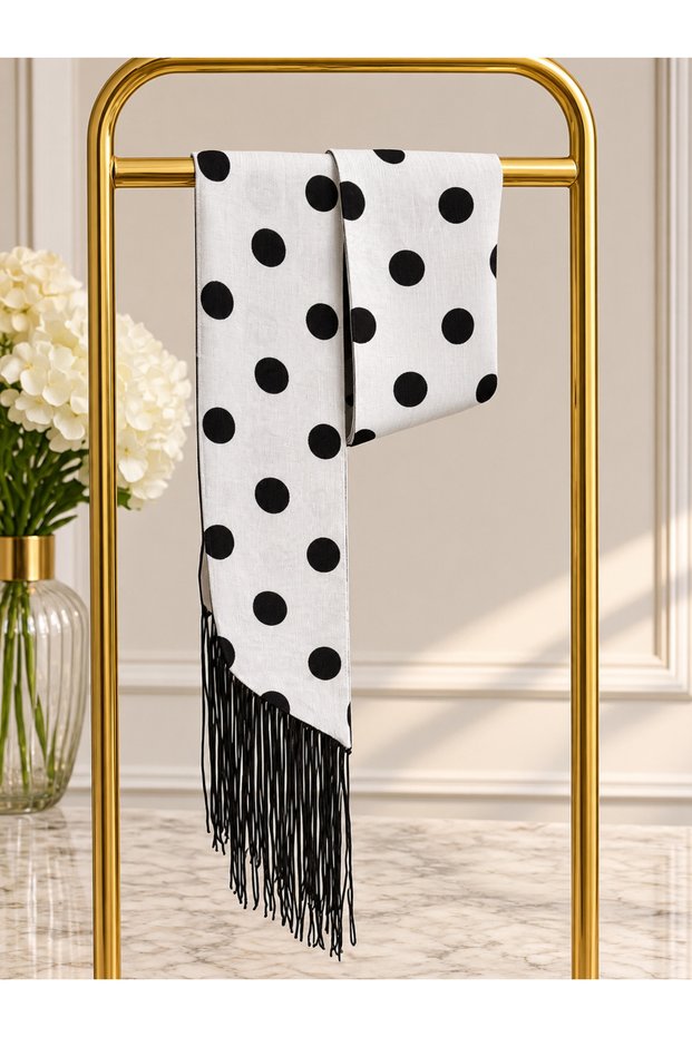 Tasseled Patterned Scarf