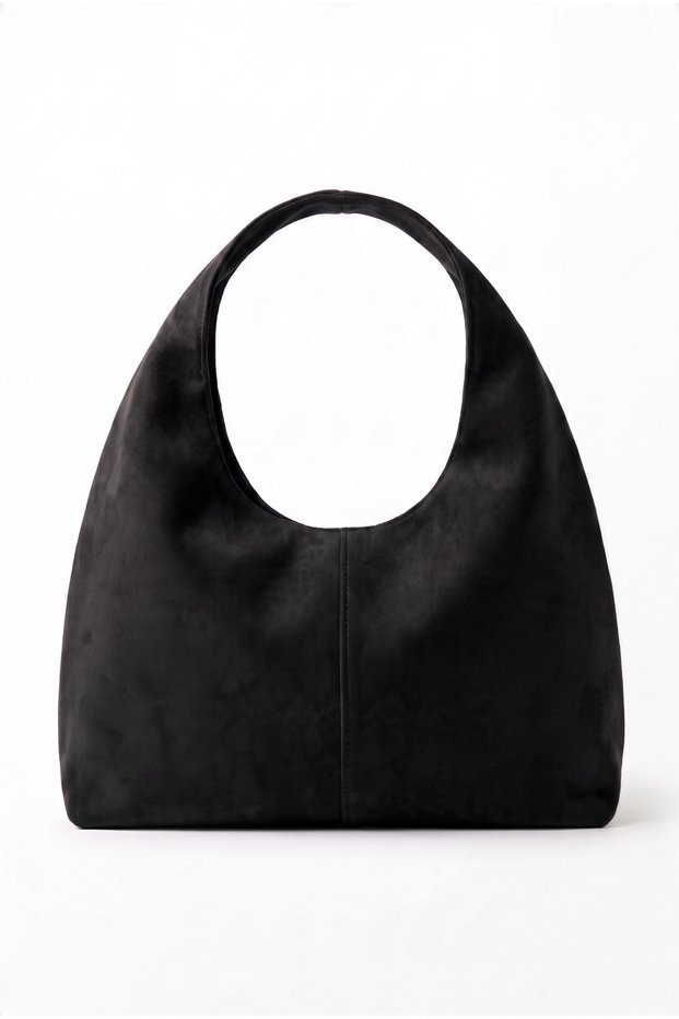 Black Laym Model Suede Women's Shoulder Bag – Vintage Women's Shoulder Bag with Magnetic Closure