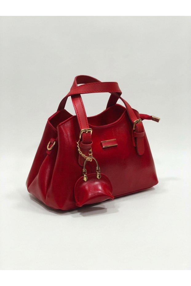 Mini Bag with Charm Detail, Long Crossbody Strap, Women's Hand and Shoulder Bag (25cm X 15cm)