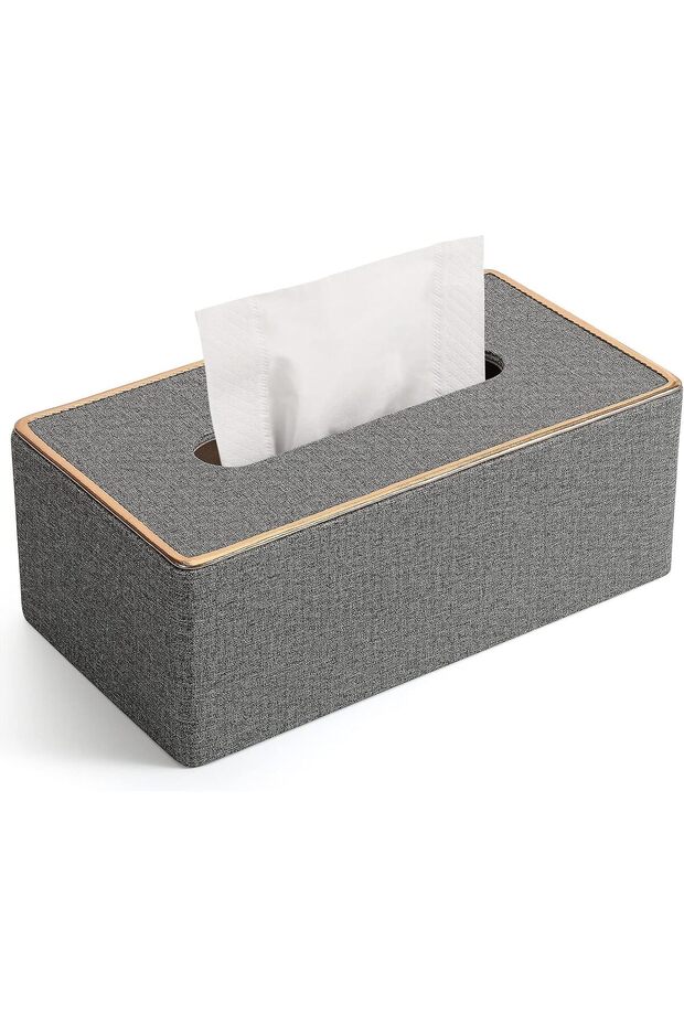 Tissue Box Cover, PU Leather Tissue Box Holder Rectangular Kleenex Box Covers for Home/Office/Car De