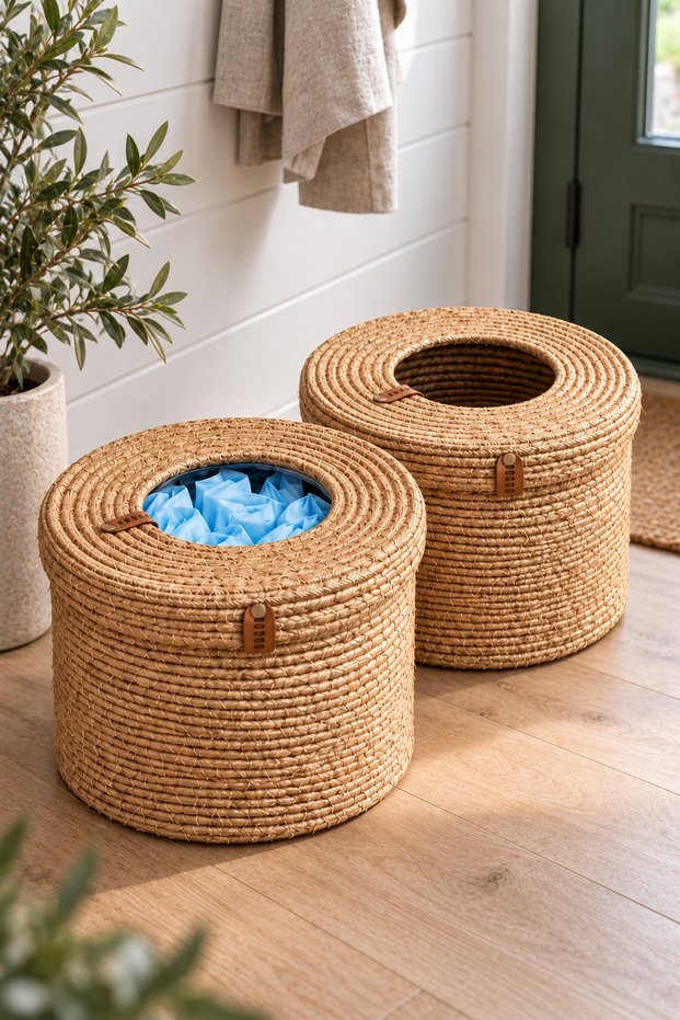 2-Piece Bag Holder, Shoe Cover Basket, Organizer Basket