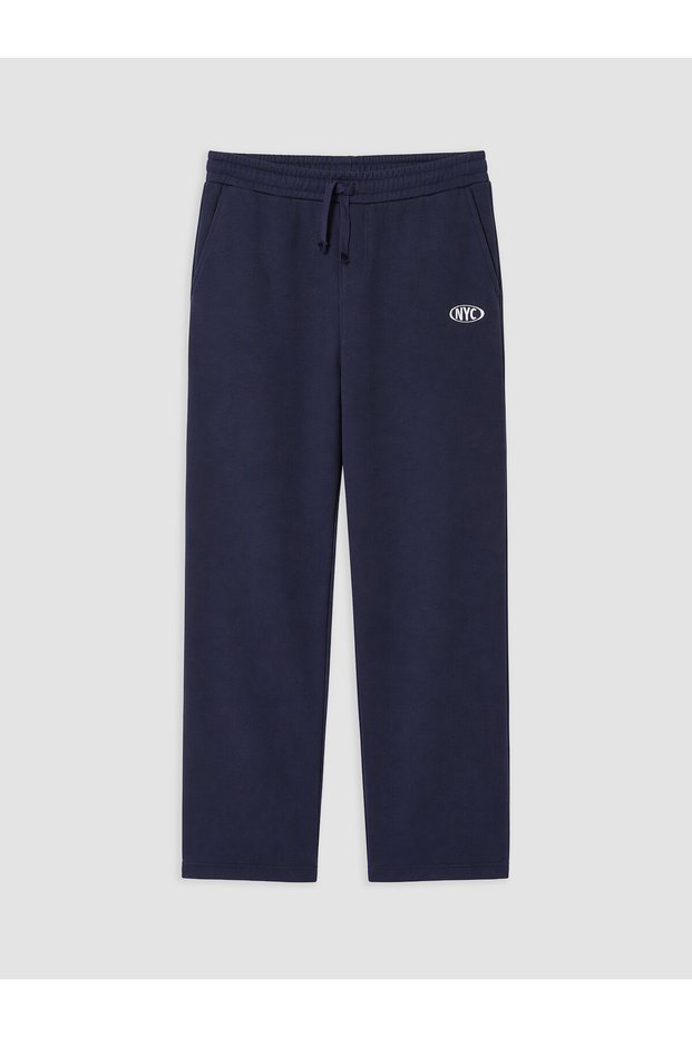 Peak New Season Navy Blue Nyc Printed Men's Sweatpants