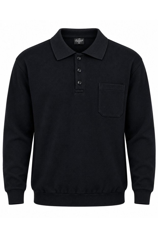 Özavşar Large Size Men's Polo Collar Thessaloniki Sweatshirt - 7811