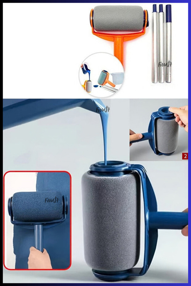 Paint Roller Set - Non-Drip Paint Roller Set with Self-Reservoir Practical Wall and Ceiling Painting Apparatus