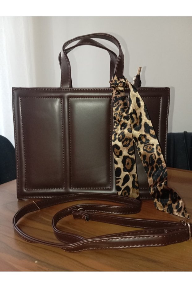 Women's Scarf Detailed Hand and Shoulder Bag with Adjustable Strap, Stylish Daily Bag