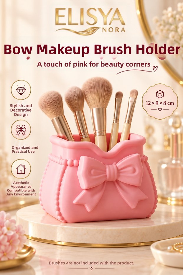 Bowknot Makeup Brush Holder Decorative Brush Holder Cosmetic Organizer
