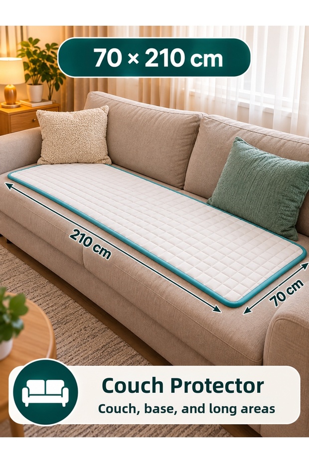 Liquid-Proof Sofa Protector Mattress Protection Mat 70X210 cm White Green Striped