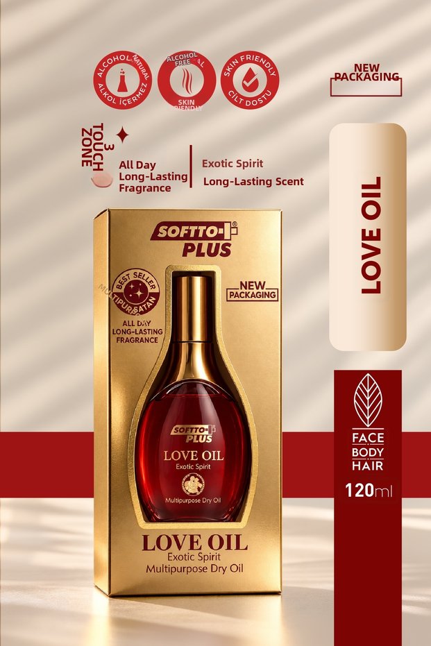 Love Oil / Hair and Skin Care Oil 120 ml / Long-Lasting Fragrance / Does Not Weight the Hair