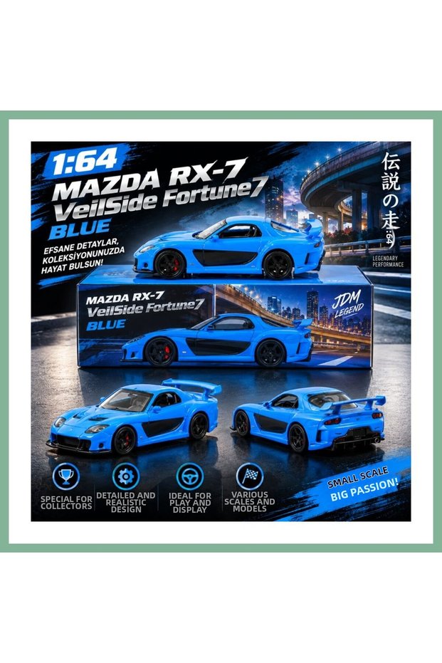 1/64 Mazda Rx-7 Veilside Fortune7 Blue (Price Is for One Piece) Bsk2026