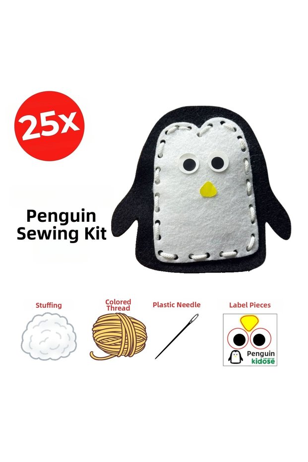 Penguin Model Felt Sewing Kit – Educational Craft and Sewing Activity for Kids