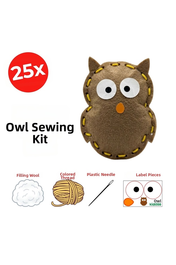 Owl Model Felt Sewing Kit – Educational Craft and Sewing Activity for Kids