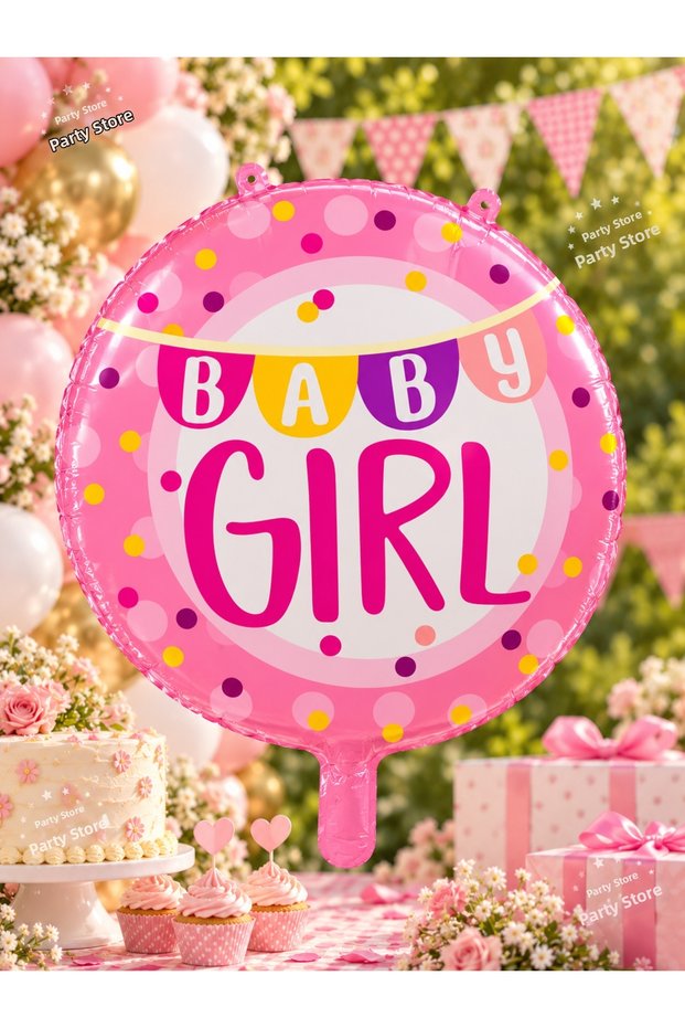 Baby Girl Foil Balloon 18 Inch 45 cm – Pink Welcome Baby Balloon, Baby Shower, Hospital Room and Baby Welcome Decoration