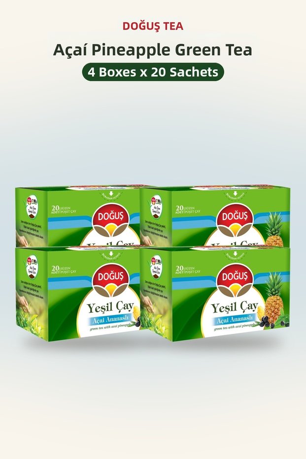 Açai Pineapple Green Tea 20 Filtered Bags X 4 Boxes
