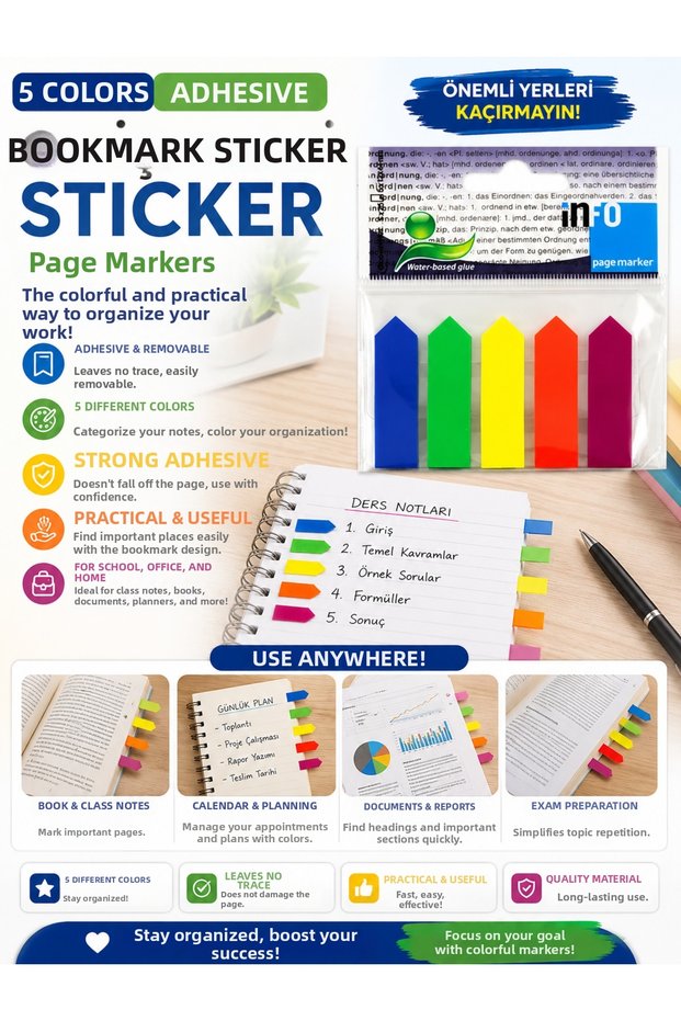 Notes 12X50 Page Marker Arrow