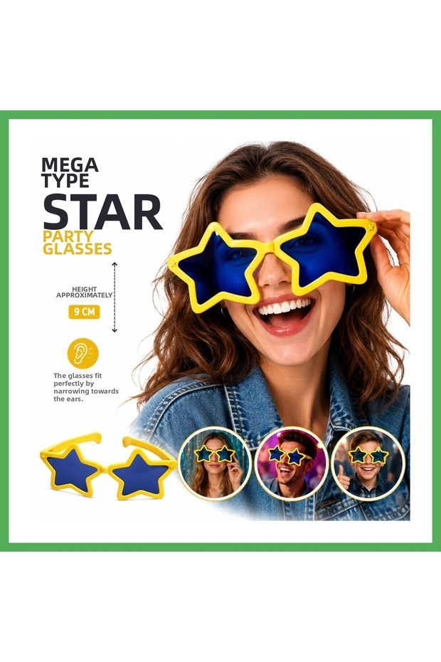 Mega Tip Star Party Glasses Yellow Color Bezoss