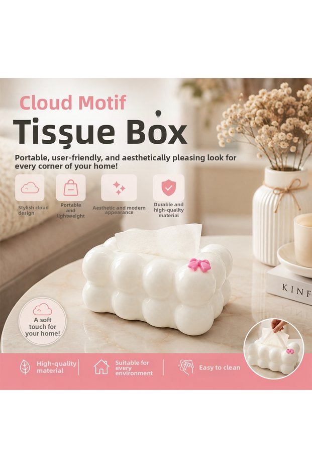 Barotti Bubble Cloud Napkin Holder Spring-Loaded White 19X12.5X8.5 cm