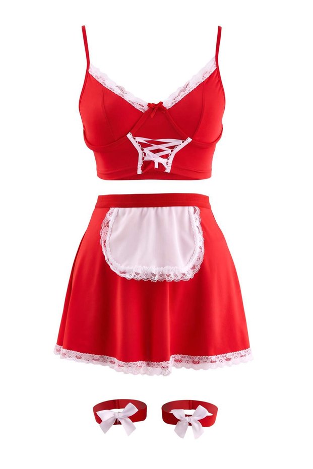 Red Micro Plain Unlined Underwear Set Thmss26Cc00017
