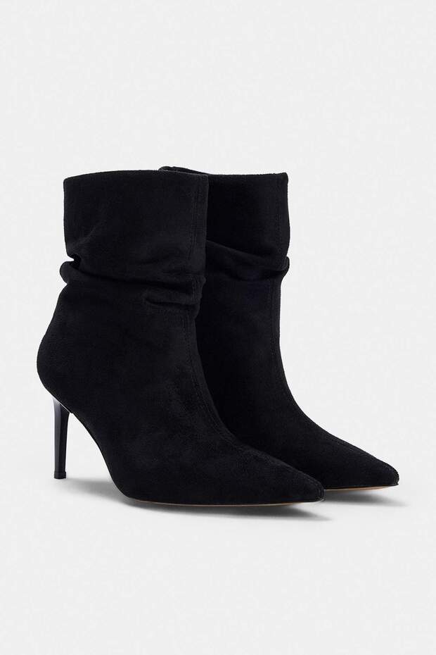 Black Suede 8 cm Women's Slouchy Boots Takaw27Bo00017