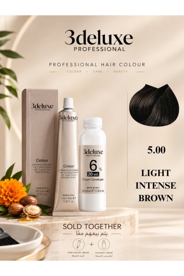 Hair Color Cream & Cream Developer 20 vol.(6%) β 100 ml Each LIGHT INTENSE BROWN 5.00