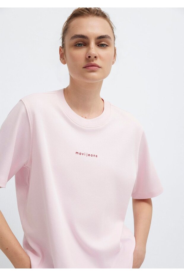 Logo Printed Pink T-Shirt Regular Fit / Normal Cut 1613890-89200