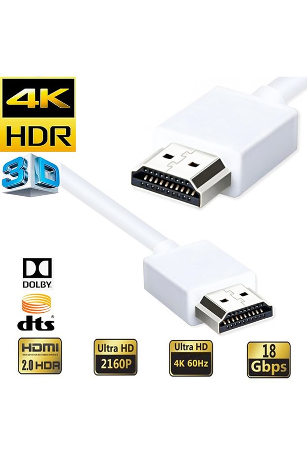 1.5m Short HDMI Cable 4K White HDMI 2.0 Cable with Ethernet HDMI ARC CEC HDMI 2.0 Cabl Cord for PS5