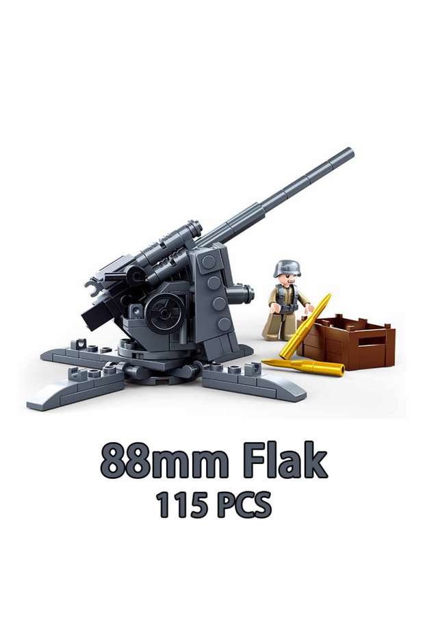 0852 115pcs Military ww2 Cannon Assault Armored Vehicle Battle Tank Car Truck Army Building Blocks S